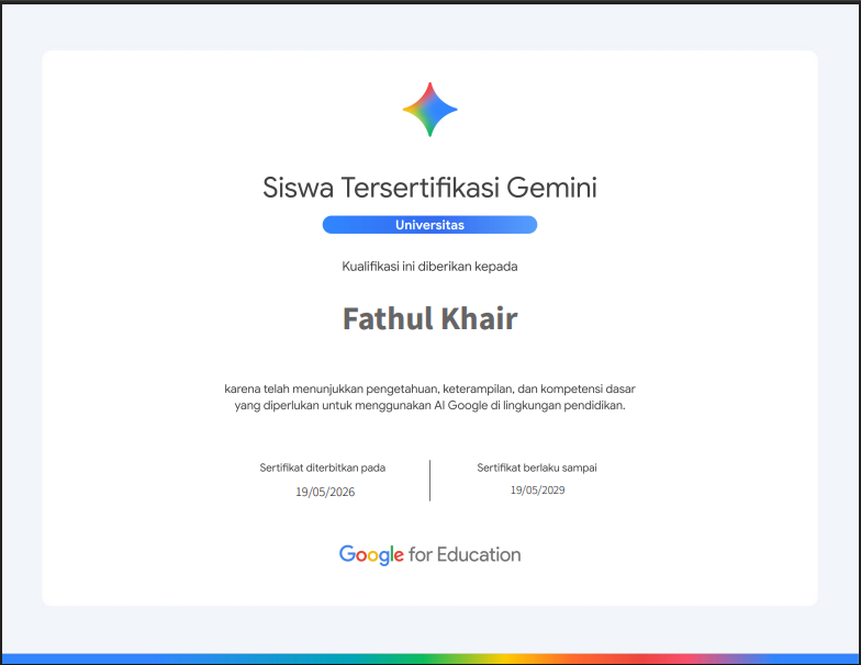 Siswa Tersertifikasi Gemini
